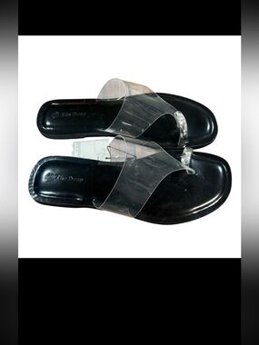 THE DROP Women's Camilla Wide Thong clear sandal size 8.5